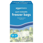 120 Amazon Basics Freezer Quart Food Storage Bags with Zipper Seal