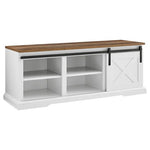Walker Edison 48" Rustic Shoe Cabinet Bench