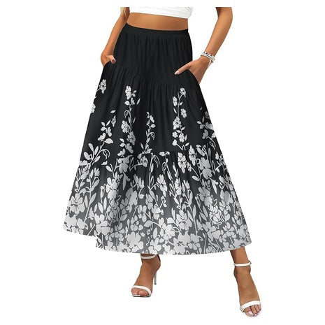 Women's Midi A-Line Flowy Skirt with Pockets (17 Colors)