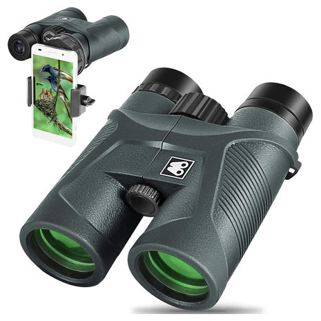 10x42 HD Binoculars for Adults with Smartphone Adapter