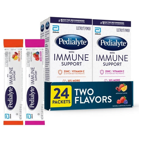 24 Fruit Punch & Mixed Berry Immune Support Electrolyte Powder Packets