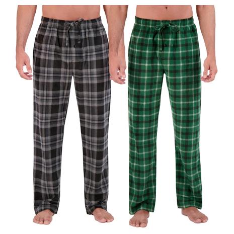 2 Hanes Men's Cozy Microfleece Pajama Sleep Pants