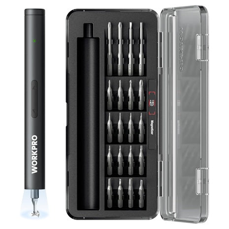 WorkPro 20-In-1 Mini Electric Screwdriver Kit With Magnetizer