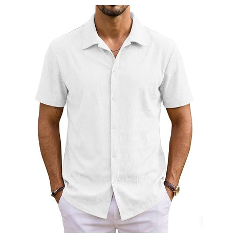 Men's Short Sleeve Stretch Dress Shirts (8 Colors)