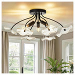 3-Light Modern Glass Ceiling Light Fixture
