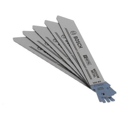 5-Pack Bosch RM618 6" 18T Metal Cutting Reciprocating Saw Blades
