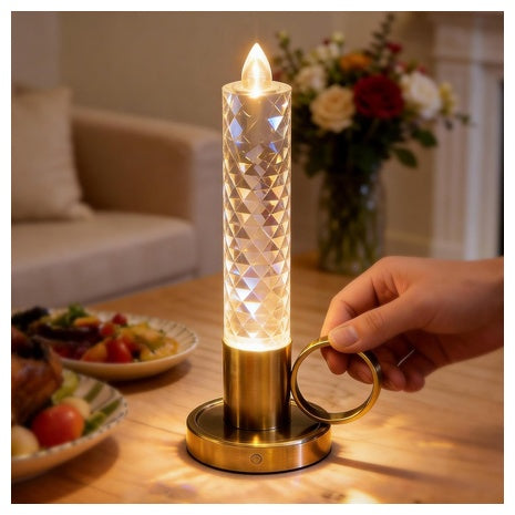 Rechargeable LED Acrylic Crystal Pillar Candle