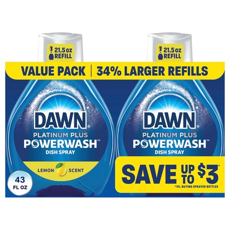 2 Dawn Powerwash Lemon Dish Spray Refills