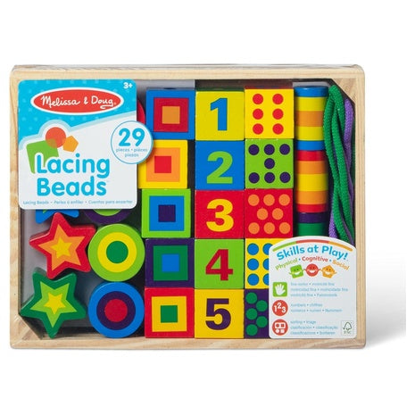 Melissa & Doug Deluxe Wooden Lacing Beads Educational Toy