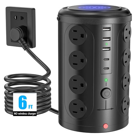 6FT Surge Protector Power Strip W/ 16 Outlets & 5 USB Ports