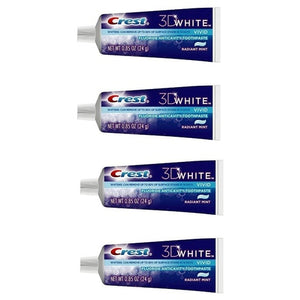 4 Crest 3D White Vivid Radiant Mint Toothpastes (0.85oz)
