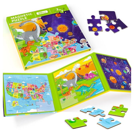 60 Piece Magnetic Puzzle Set (3 Styles)