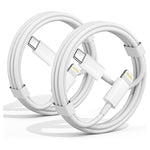 2 Apple MFi Certified USB-C to Lightning Cables