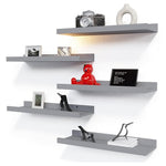 5 Piece Floating Wall Shelf Set With Lip