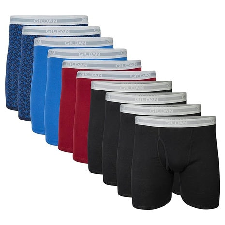 10 Gildan mens Underwear Boxer Briefs