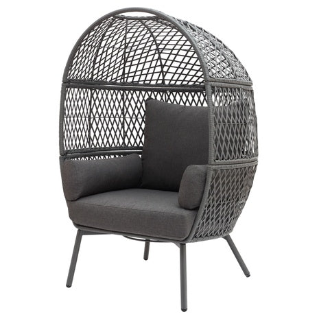 Steel Stationary Outdoor Wicker Egg Chair