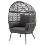 Steel Stationary Outdoor Wicker Egg Chair