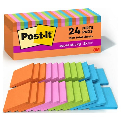 24-Pack Post-it Super Sticky Notes
