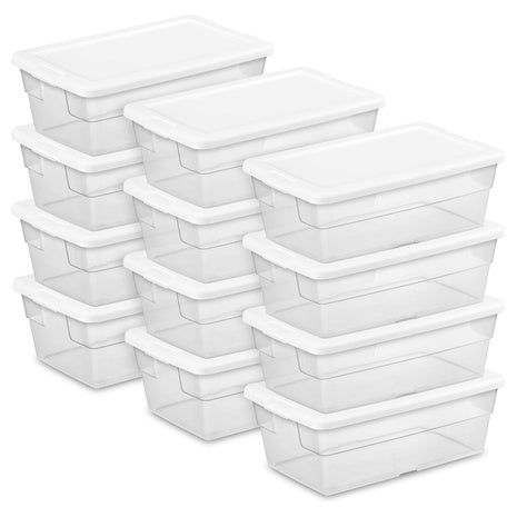 12-Pack Sterilite Storage Box w/ Snap-On Lids