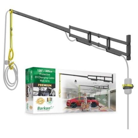 Barkan 120" Protective EV Charging Cable Wall Arm