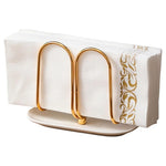 Rose Gold Napkin Holder with Ceramic Base