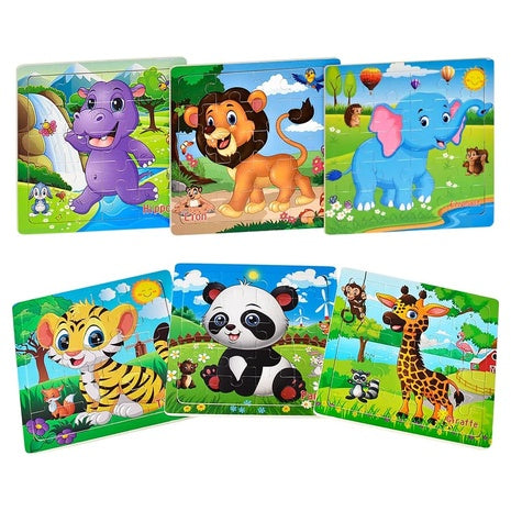 6 Pack of 20 Piece Animal Puzzles