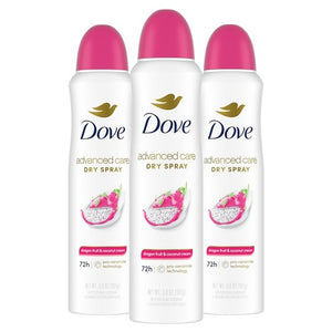 3 Dove Dragon Fruit & Coconut Cream Dry Spray Deodorants