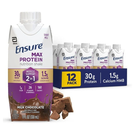 12 Bottles Ensure Max 2-in-1 Muscle Support Protein Shake
