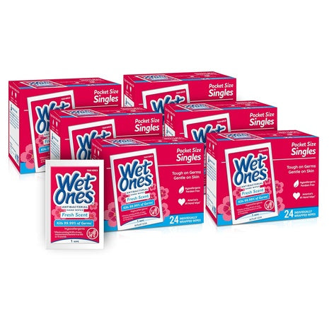144-Count Wet Ones Antibacterial Single Hand Wipes