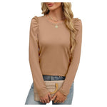 Women's Puff Sleeve Crewneck Blouse (16 Colors)