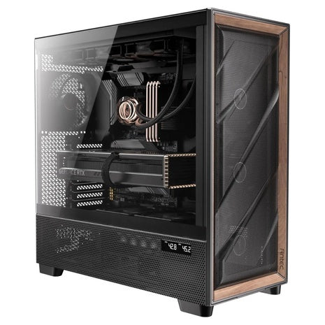 Antec Flux Pro High-Airflow E-ATX Computer Case W/ Walnut Wood Front Trim