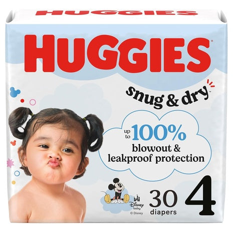 30 Huggies Little Movers Size 4 Diapers