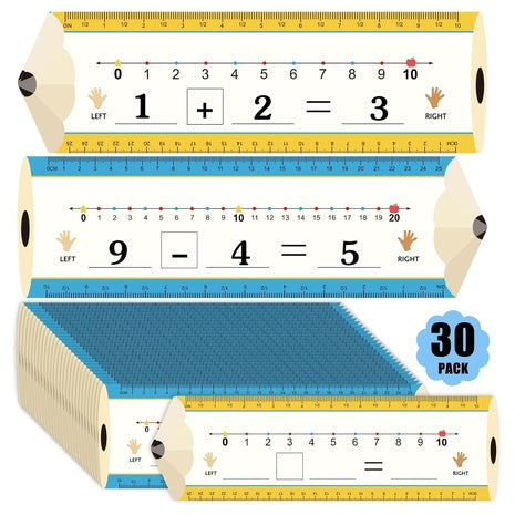 30-Pack 12'' X 4'' Double-Sided Pencil Number Lines For Students
