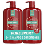 2 Bottles Old Spice Men's 2-in-1 Shampoo and Conditioner
