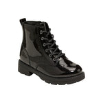 Girls' Shiny Glitter Faux-Leather Combat Boots