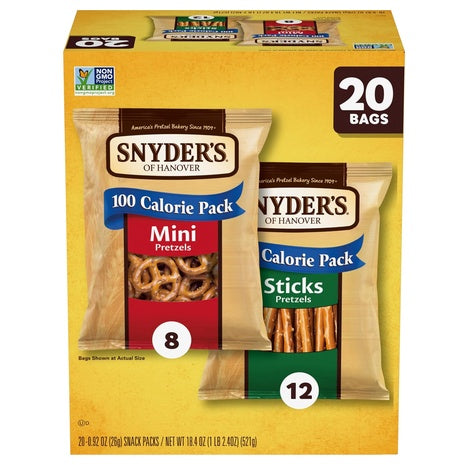 20 Snyder's of Hanover Variety Pack Pretzels (OU-D)