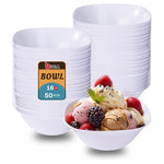 50 White Plastic Serving Bowls