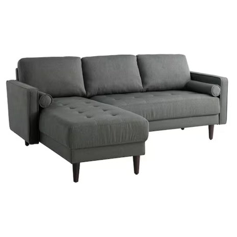 Lifestyle Solutions Lillith 83.1" Square Arm 2-Piece Polyester Sectional Sofa