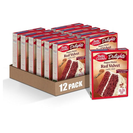 12-Pack Betty Crocker Super Moist Red Velvet Cake Mix (OU-D)