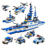 1,169‑Piece 6‑in‑1 Military Police Battleship STEM Building Kit