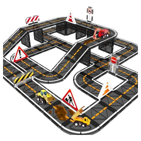 Magnetic Tiles Construction Road Set