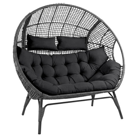 Dakota Fields 2-Person Wicker Rattan Egg Chair