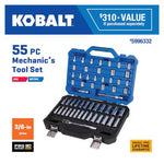 Kobalt 55-Piece Standard & Metric Polished Chrome Mechanics Tool Set
