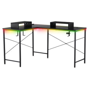 L-Shaped Gaming Desk With RGB Lighting