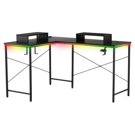 L-Shaped Gaming Desk With RGB Lighting