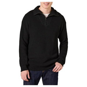 Men's Quarter-Zip Rib-Knit Relaxed-Fit Sweater