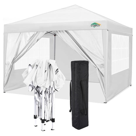 10×10 Pop Up Canopy Tent with 4 Sidewalls & Carry Bag