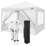 10×10 Pop Up Canopy Tent with 4 Sidewalls & Carry Bag