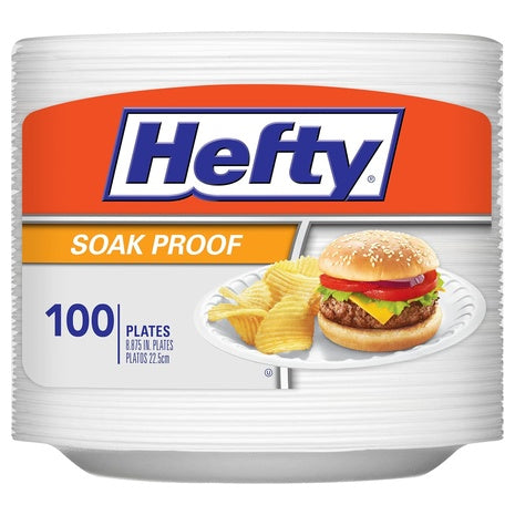 100 Hefty Everyday Soak Proof Disposable Foam Plates