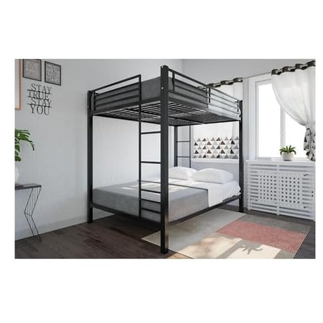 Full Metal Double Bunk Bed with Integrated Ladder